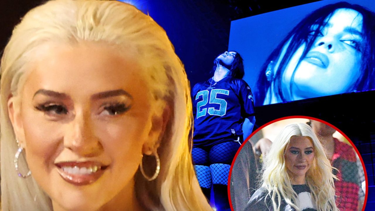 Christina Aguilera Attends Night 4 Of Billie Eilish’s Forum Concert Run